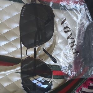 Prada Dark Gray Aviator Sunglasses